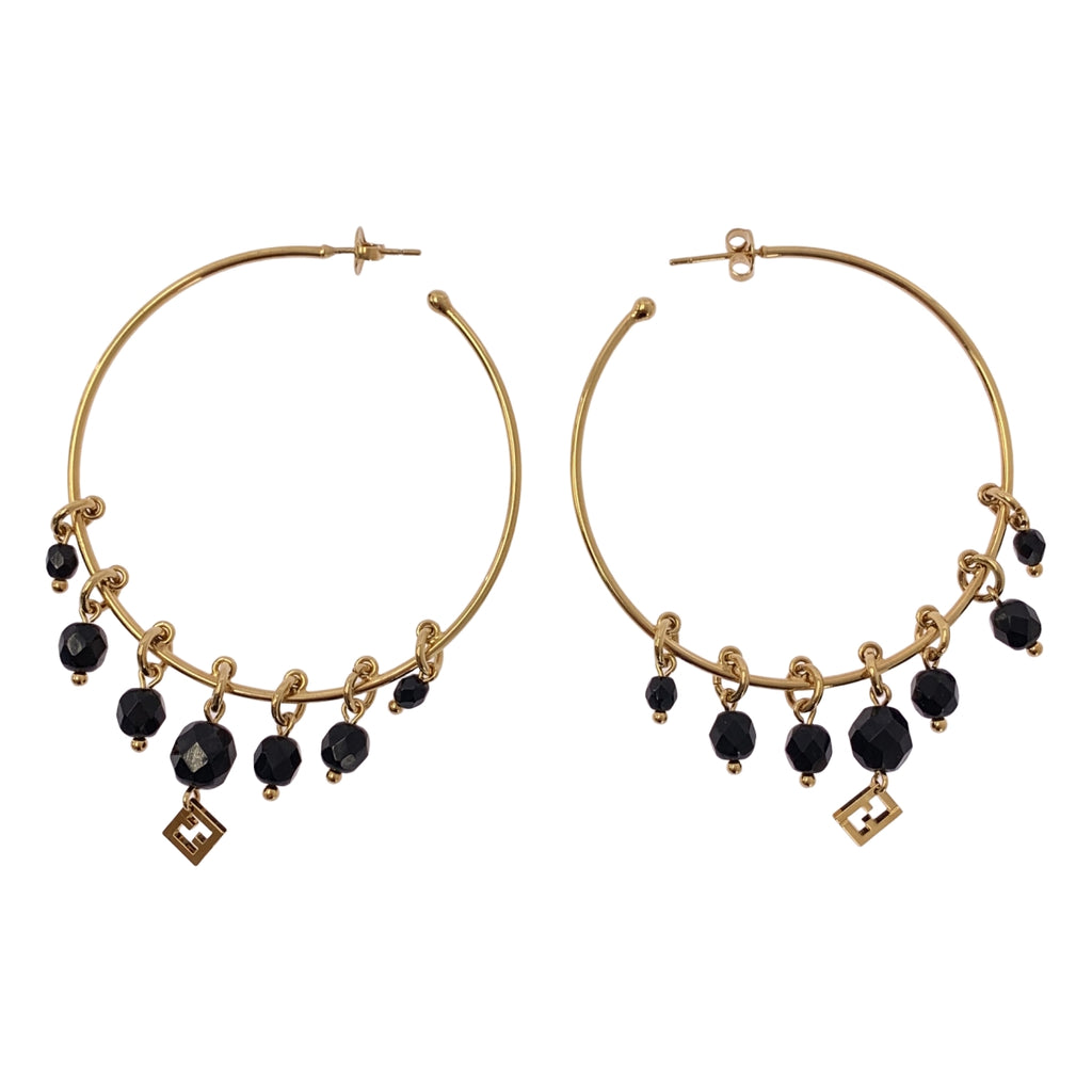 FENDI / フェンディ | 2セット ペア ズッカ ロゴチャーム 装飾 フープ ピアス |