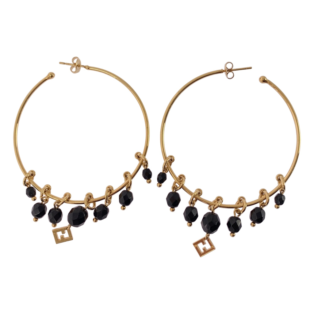 FENDI / フェンディ | 2セット ペア ズッカ ロゴチャーム 装飾 フープ ピアス |