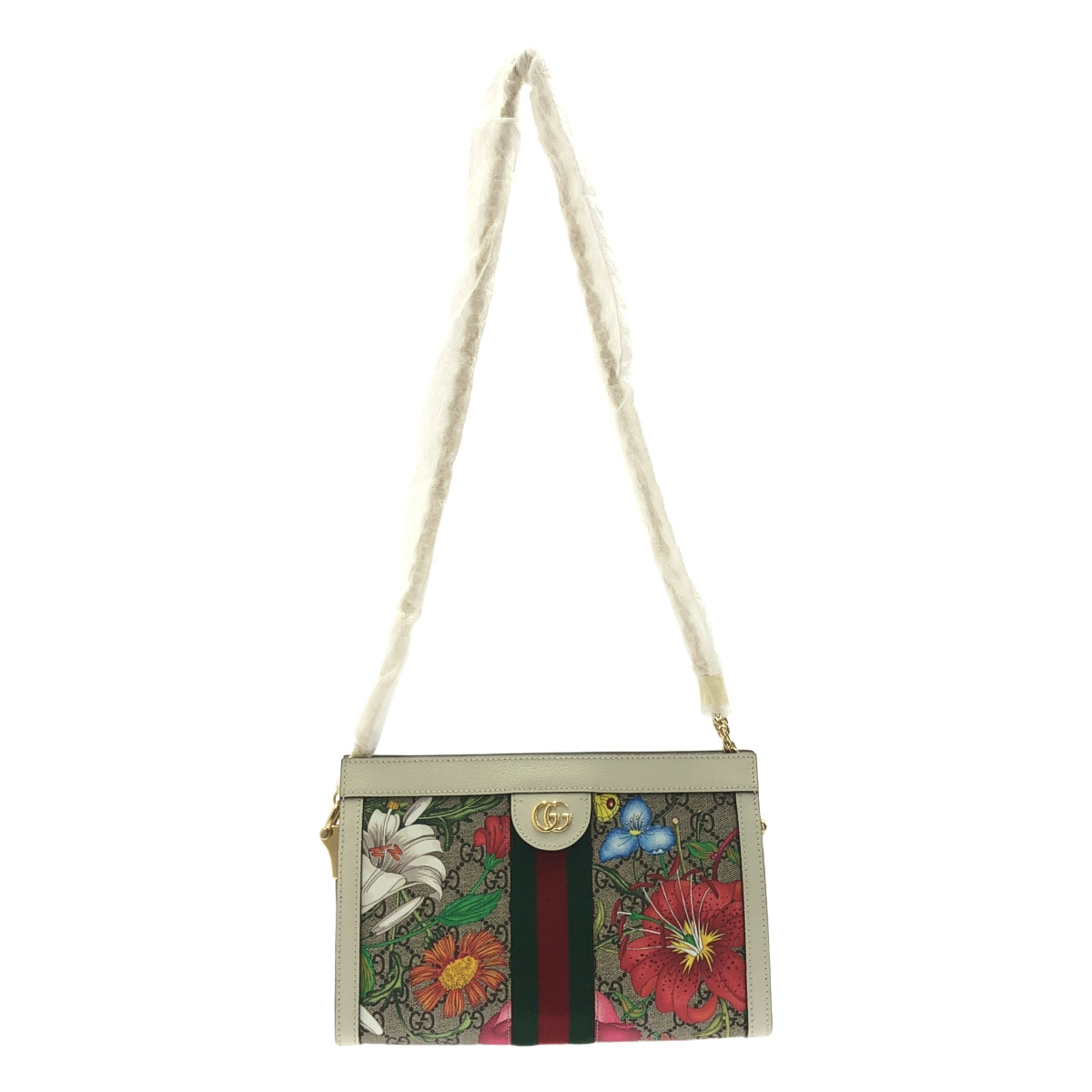[全新] GUCCI | 503877 Ophidia GG Flora 小號鏈條單肩包 | 白色/米色 | 女款