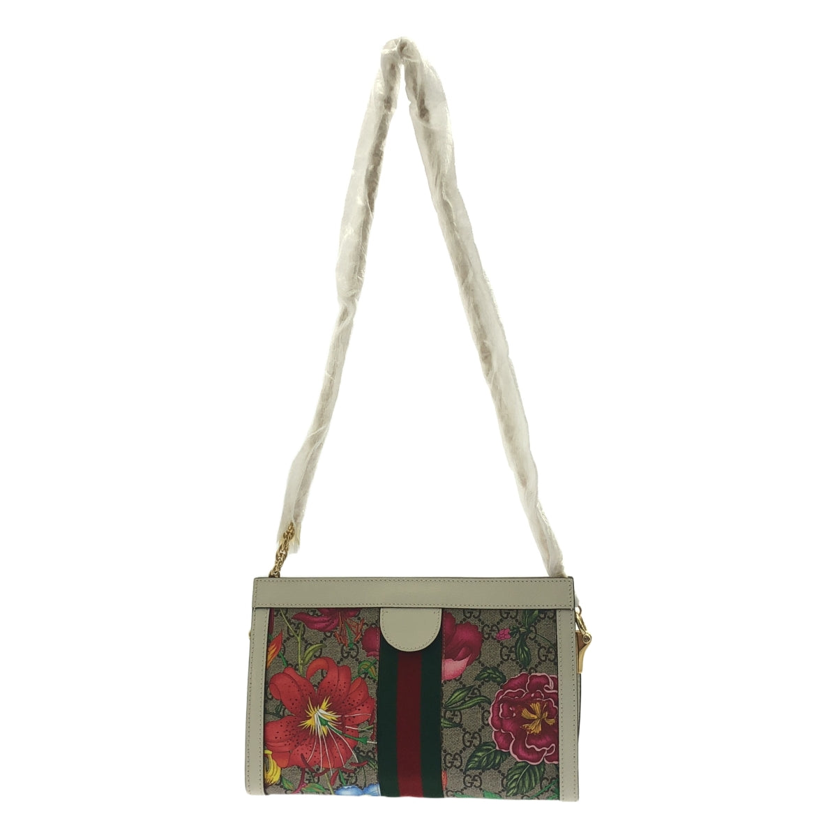 [全新] GUCCI | 503877 Ophidia GG Flora 小號鏈條單肩包 | 白色/米色 | 女款