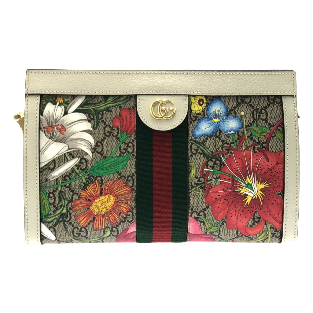 [全新] GUCCI | 503877 Ophidia GG Flora 小號鏈條單肩包 | 白色/米色 | 女款