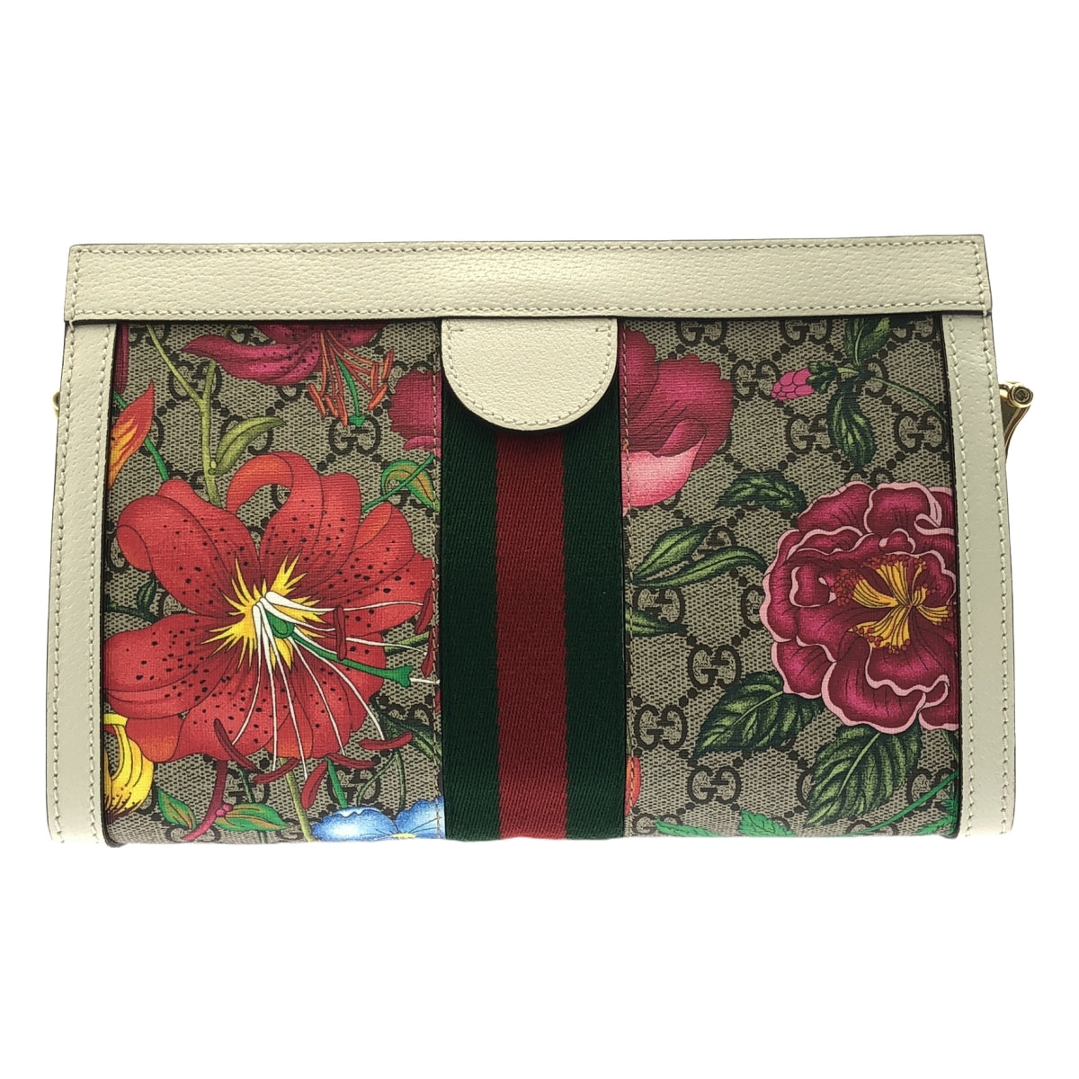 [全新] GUCCI | 503877 Ophidia GG Flora 小號鏈條單肩包 | 白色/米色 | 女款