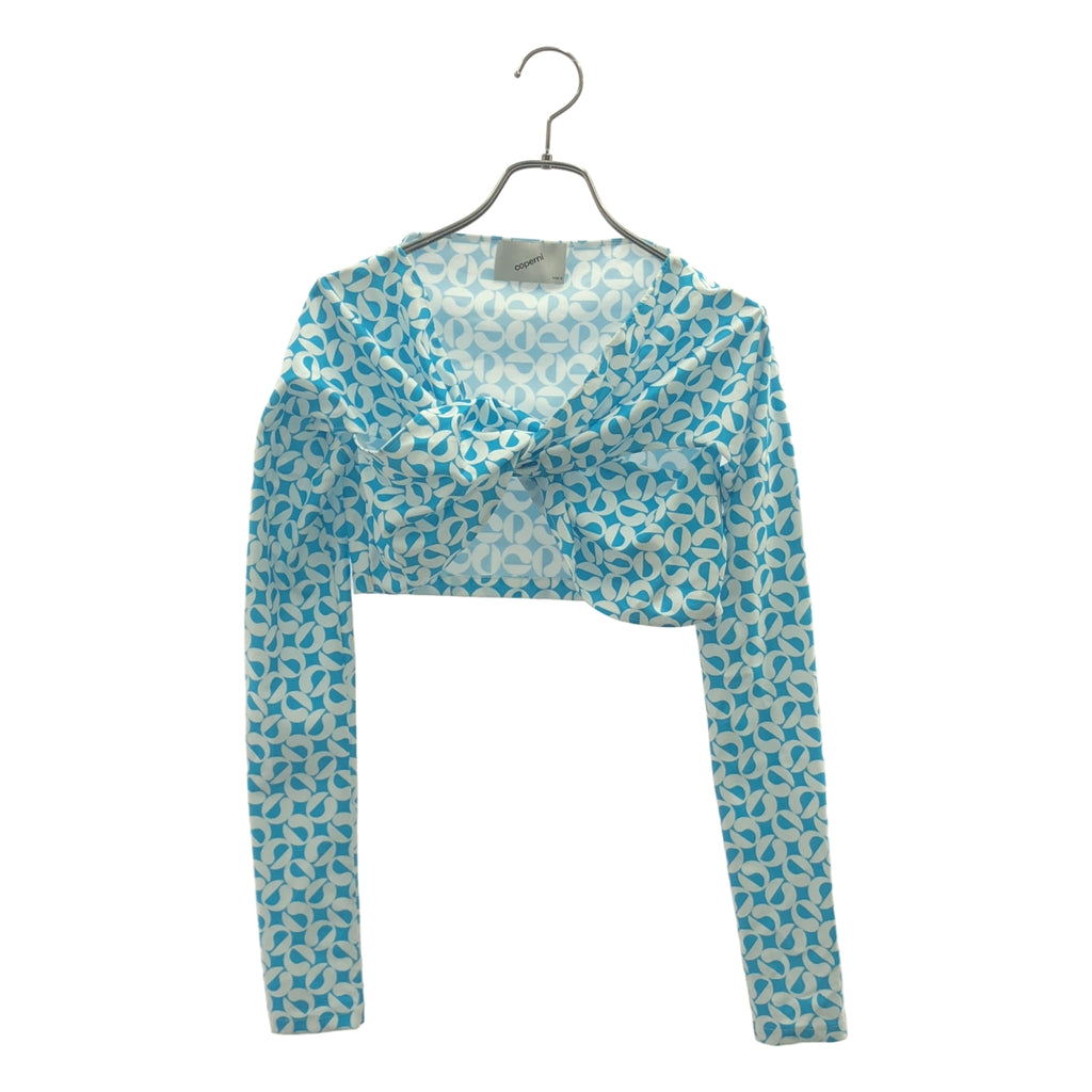 【美品】  Coperni  / コペルニ | 総柄プリント クロップド トップス カットソー | M | ブルー | レディース
