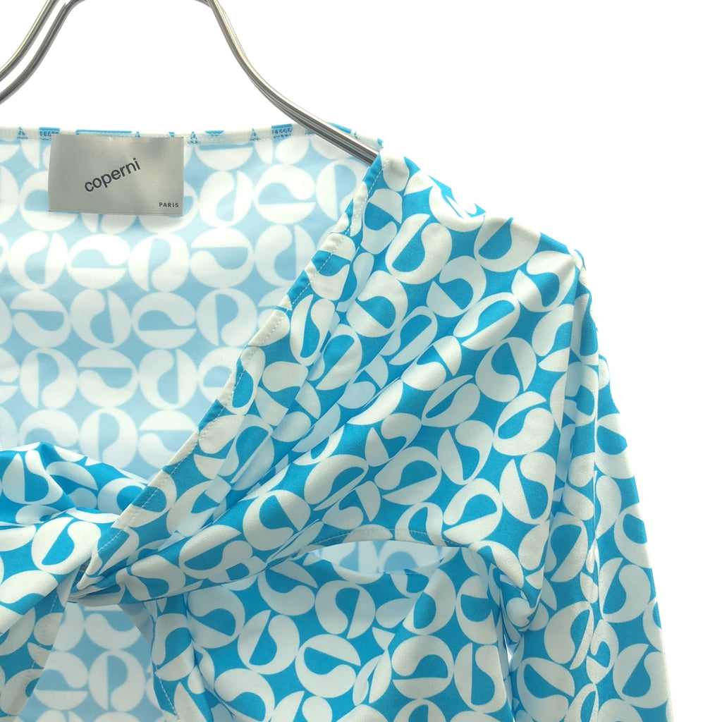 【美品】  Coperni  / コペルニ | 総柄プリント クロップド トップス カットソー | M | ブルー | レディース