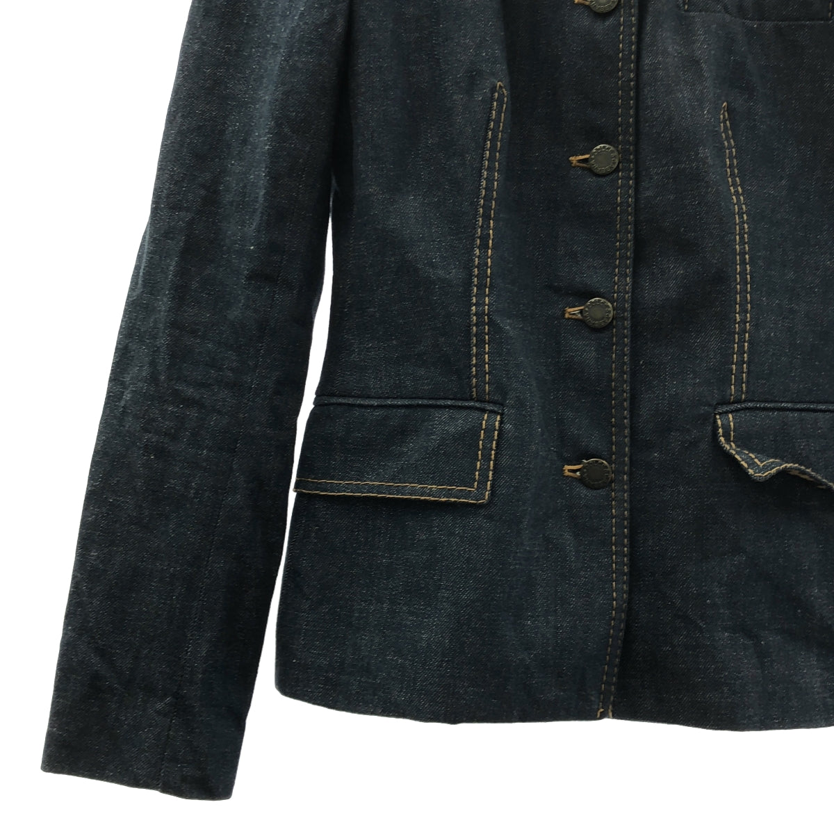 DOLCE＆GABBANA / ドルチェ＆ガッバーナドルガバ | レオパードライニング デニムジャケット | 40 | インディゴ | レディース