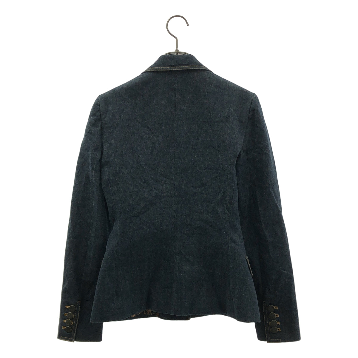 DOLCE＆GABBANA / ドルチェ＆ガッバーナドルガバ | レオパードライニング デニムジャケット | 40 | インディゴ | レディース