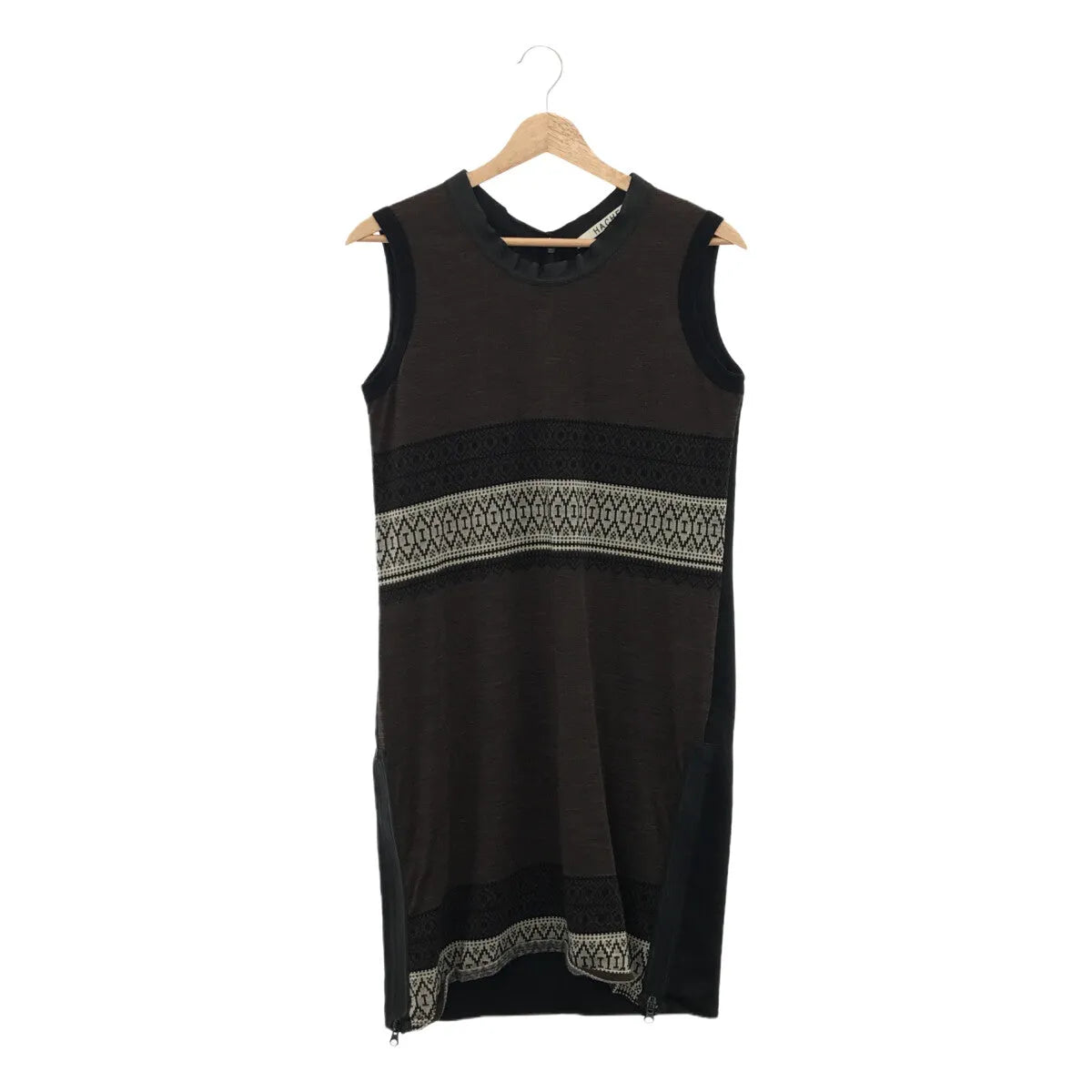 HACHE / アッシュ | ジャガード サイドジップ ノースリーブワンピース | 40 | レディース