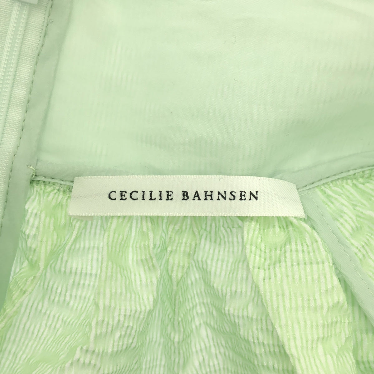 【미품】 Cecilie Bahnsen / 세실리 밴센 | lisbeth dress / 볼륨 드레스 원피스 | UK8 / US4 | 그린 계 | 여성