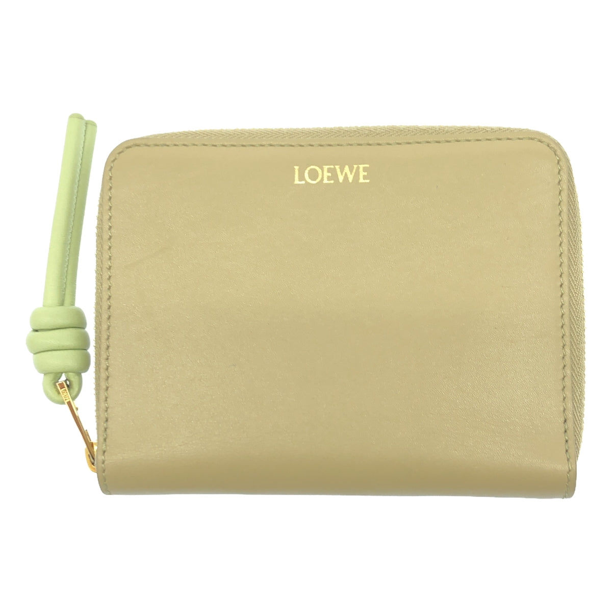 [狀況良好] LOEWE |結緊湊型拉鍊錢包雙折錢包 |粘土綠/酸橙綠|女性的