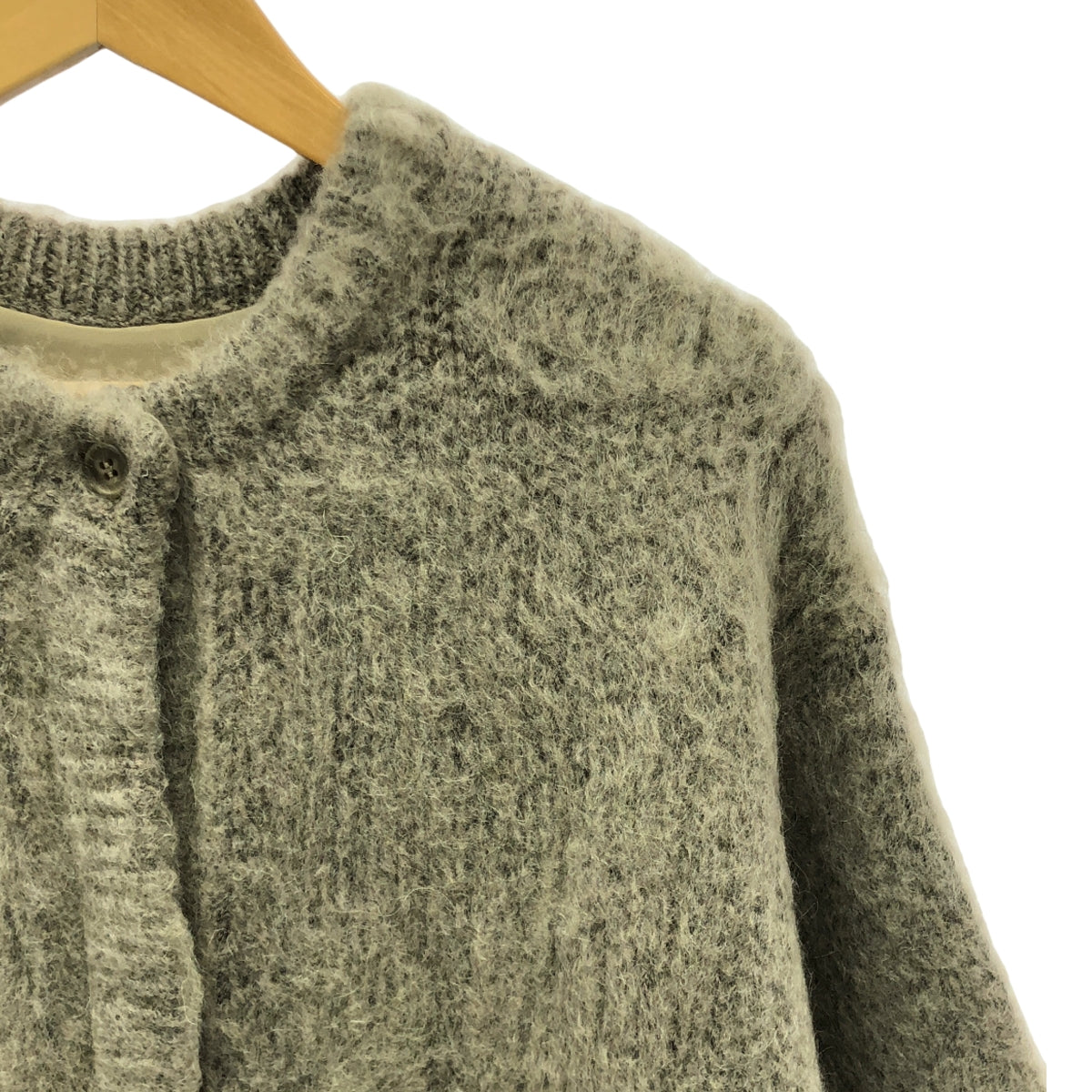 [狀況良好] AMERI | 2WAY 馬海毛毛絨針織開襟衫 | F | 棕色 | 女款