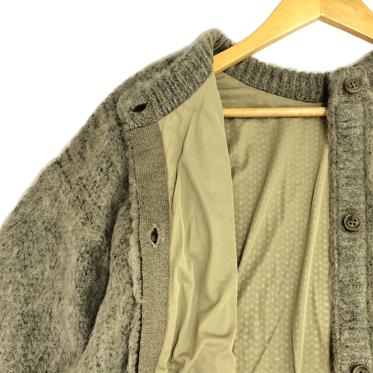 [狀況良好] AMERI | 2WAY 馬海毛毛絨針織開襟衫 | F | 棕色 | 女款