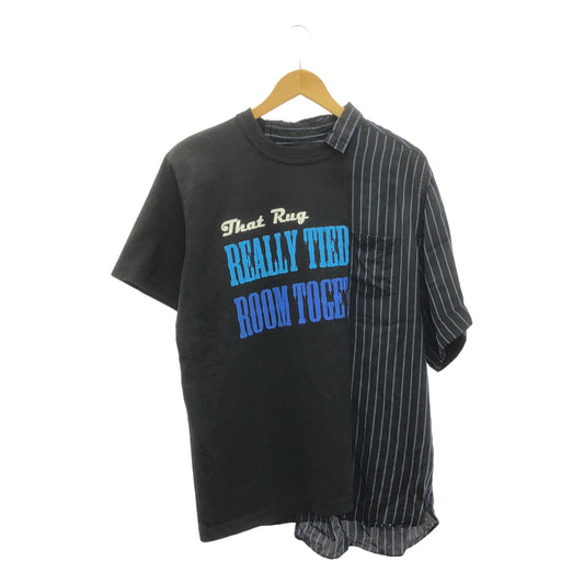 sacai / サカイ | 2020SS | The Big Lebowski ストライプ プリントシャツ | 2 | ブラック | メンズ