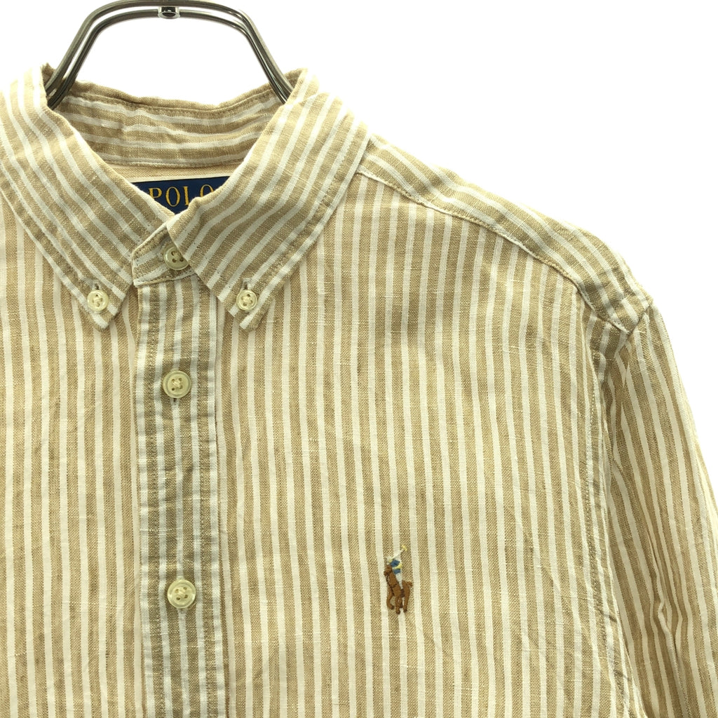 POLO RALPH LAUREN / 폴로랄프로렌 | 스트라이프 원포인트 포니 버튼 다운 셔츠 블라우스 | L |