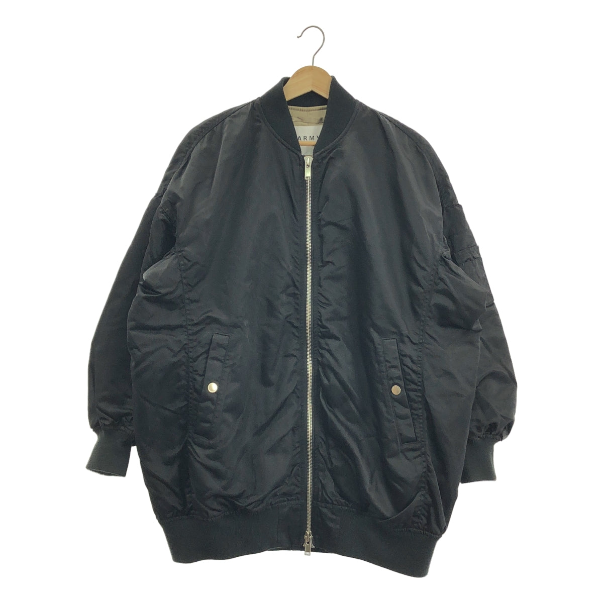 upper hights / upper hights | x IENA / IENA 獨家 / 陸軍 / MA-1 超大飛行員夾克 / 全襯裡帶標誌 | 尺寸 0 | 黑色 | 女款