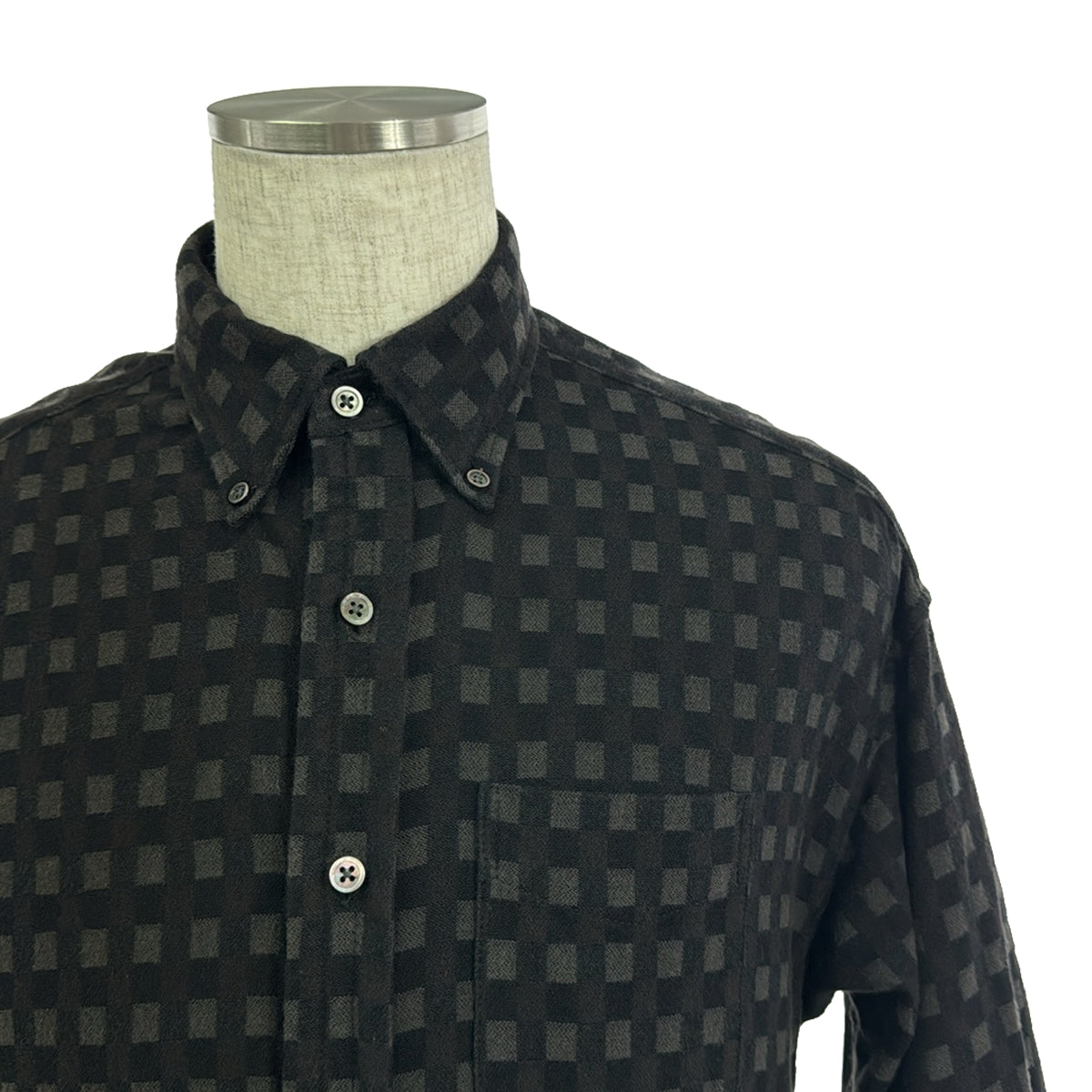 Engineered Garments | Block Check Button-Down Long Shirt Coat | 1 | Men's