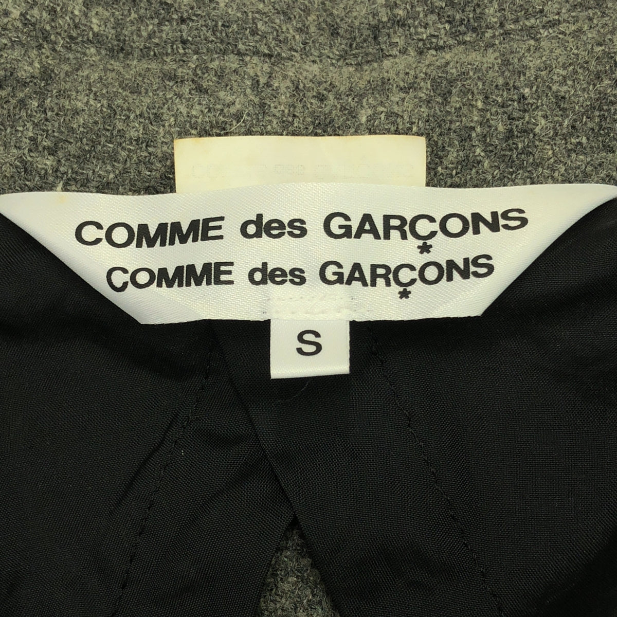 COMME des GARCONS COMME des GARCONS / 콤콤 | 2013AW | 울 변형 2B 싱글 브레스트 롱 재킷 | S | 회색 | 여성