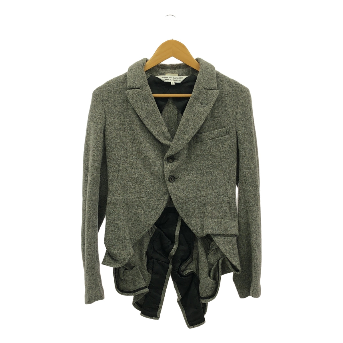 COMME des GARCONS COMME des GARCONS / 콤콤 | 2013AW | 울 변형 2B 싱글 브레스트 롱 재킷 | S | 회색 | 여성