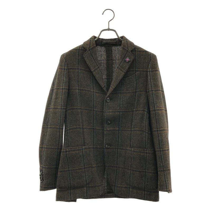 LARDINI / ラルディーニ | ウール チェック テーラードジャケット | 44 | メンズ