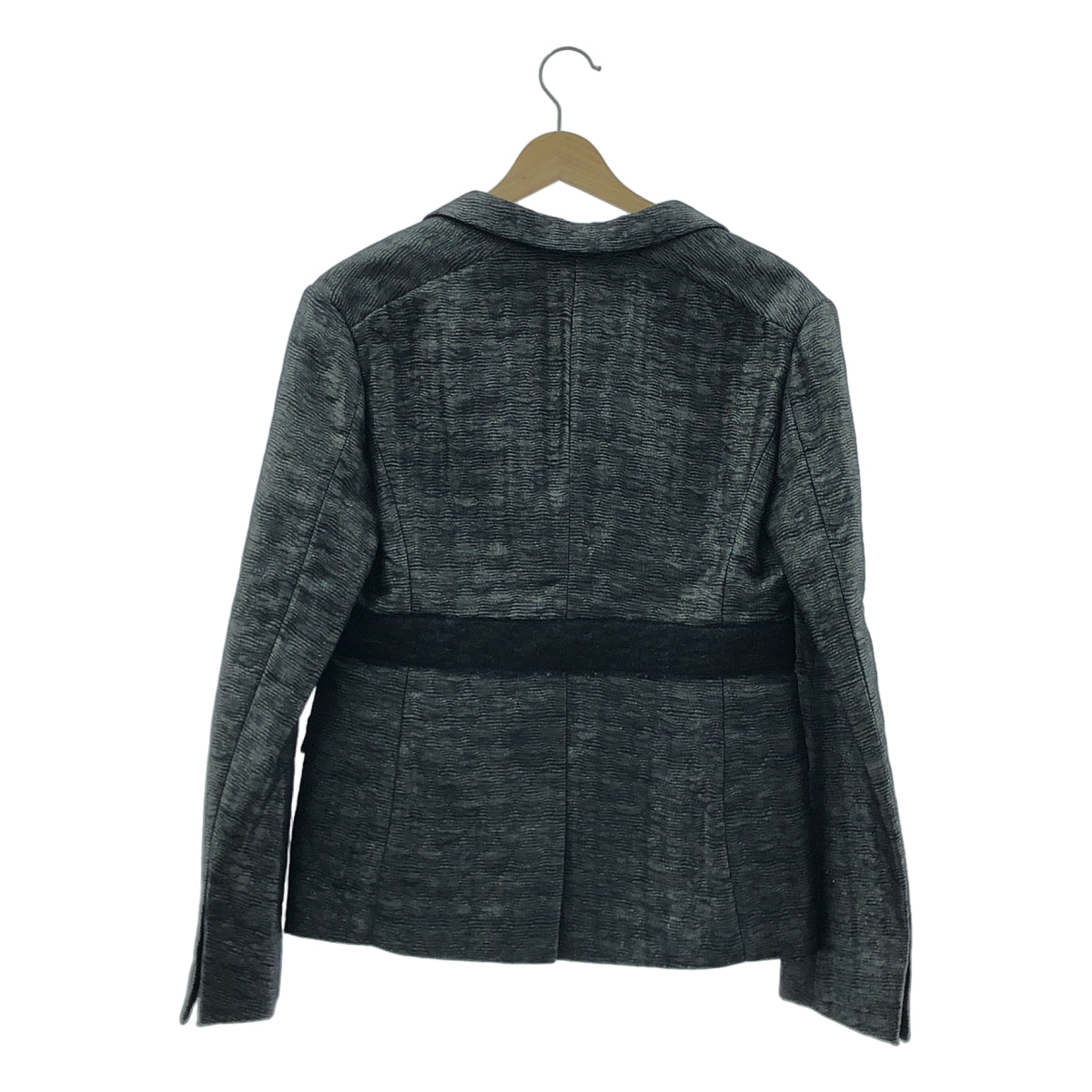 miu miu / ミュウミュウ | ウエストテープ ラメ シフォン 1B テーラードジャケット | 42 | グレー系 | レディース