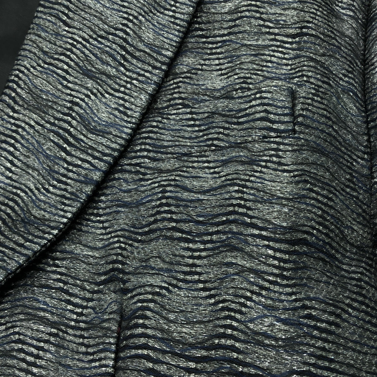 miu miu / ミュウミュウ | ウエストテープ ラメ シフォン 1B テーラードジャケット | 42 | グレー系 | レディース