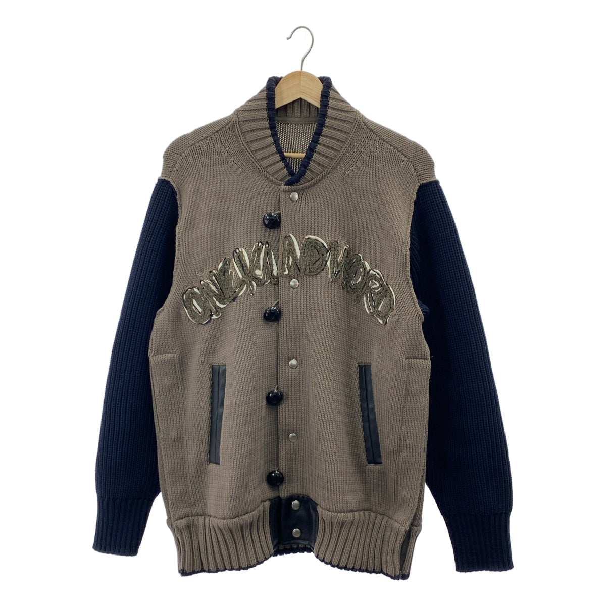 sacai / サカイ | Eric Haze Code Embroidery Knit Blouson エリックヘイズ エンブロイダリーロゴ ニットジャケット | 2 | メンズ