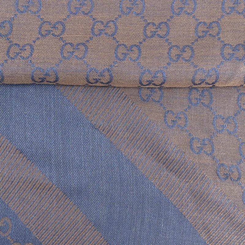 GUCCI / グッチ | 総柄 ジャガード GGロゴ フリンジ 大判 ストール / ユニセックス |