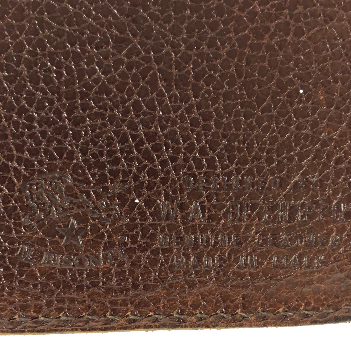 IL BISONTE | All-leather embossed logo notebook cover / unisex |