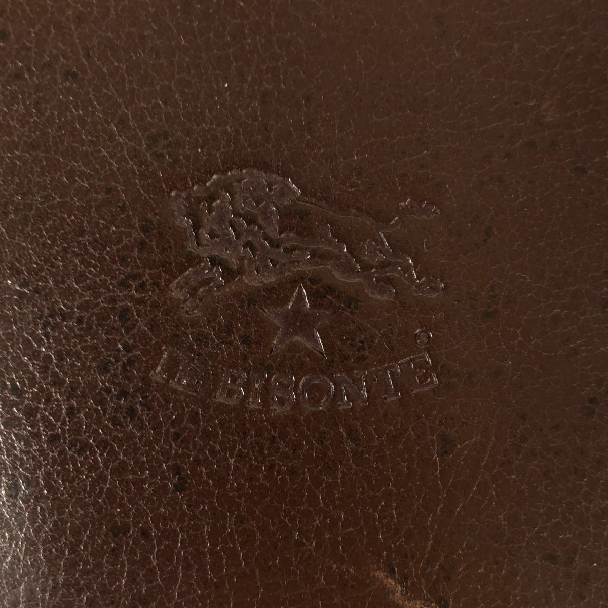 IL BISONTE | All-leather embossed logo notebook cover / unisex |