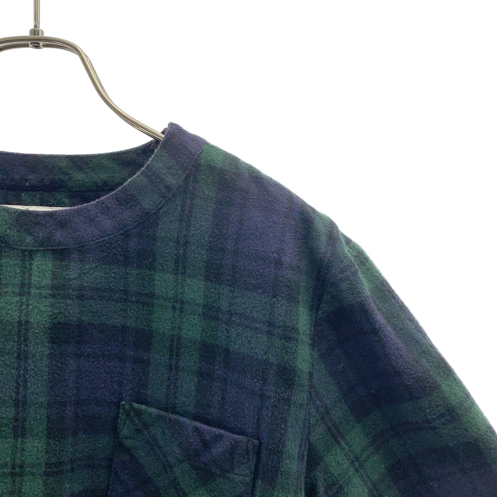 sacai / 사카이 | 체크 백 플리츠 지퍼 풀오버 ​​| 1 | 여성