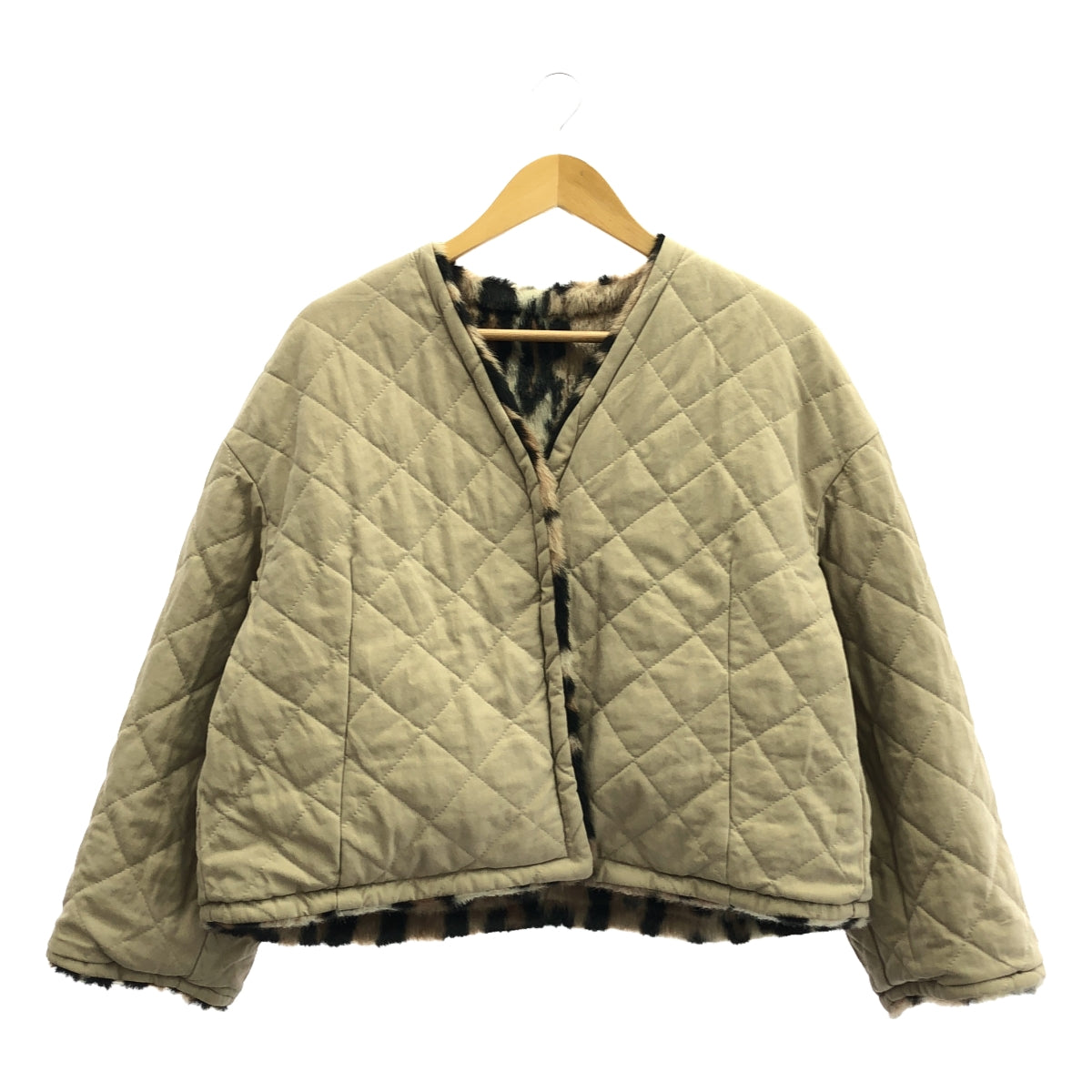【美品】  THIRD MAGAZINE / サードマガジン | レオパード リバーシブル ショートコート | 9 | ブラウン/ベージュ | レディース