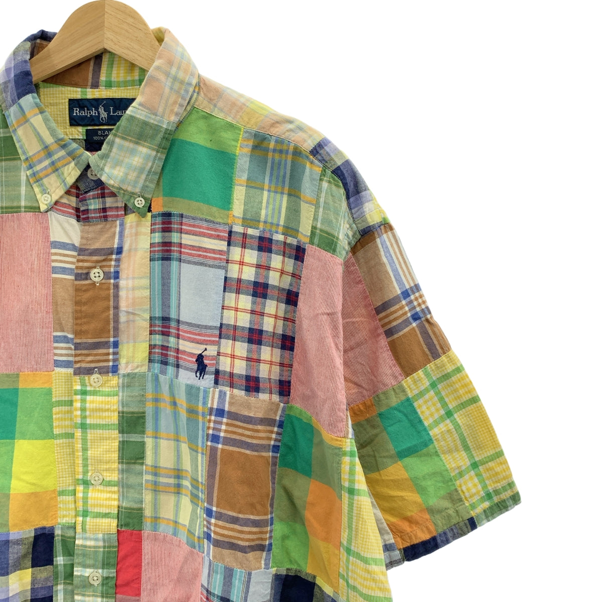 RALPH LAUREN / ラルフローレン | 1990s | BLAKE パッチワーク 半袖シャツ | L | メンズ