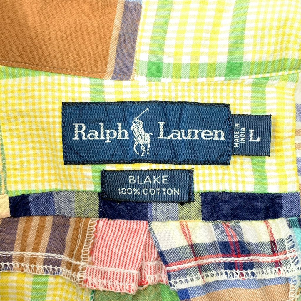 RALPH LAUREN / ラルフローレン | 1990s | BLAKE パッチワーク 半袖シャツ | L | メンズ