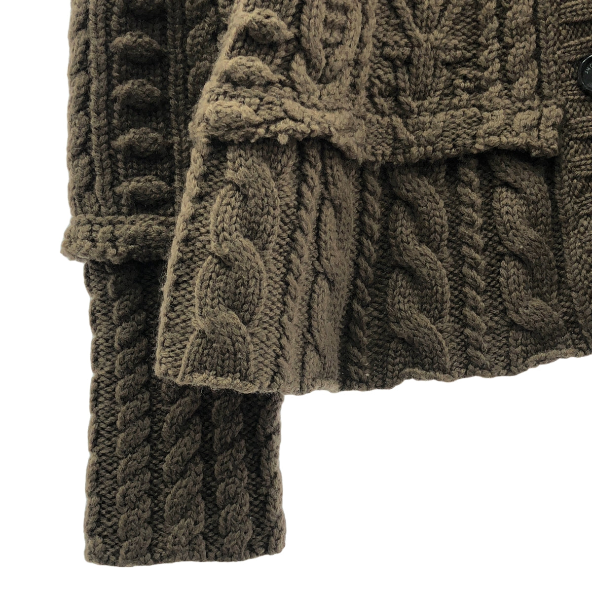 [狀況良好] Uhr | 2021AW | 粗線V領衫 | F | 棕色 | 女款