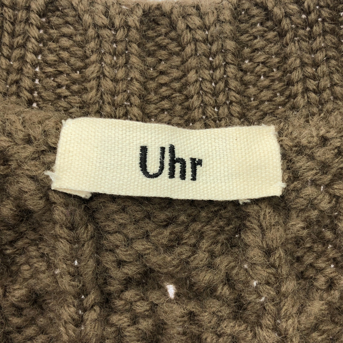 【美品】  Uhr / ウーア | 2021AW | Cable V-neck Cardigan / ケーブル ニット カーディガン | F | ブラウン | レディース