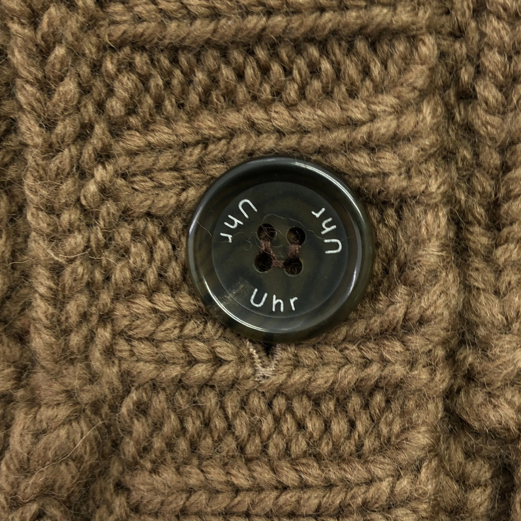 【美品】  Uhr / ウーア | 2021AW | Cable V-neck Cardigan / ケーブル ニット カーディガン | F | ブラウン | レディース