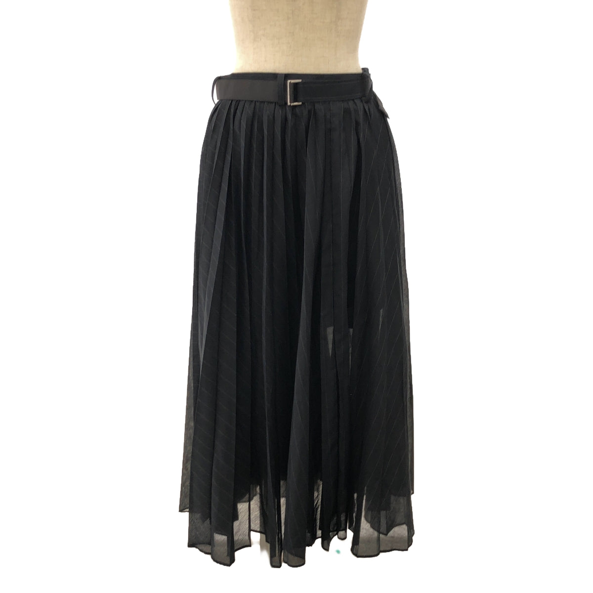 [Good Condition] sacai | 2023SS | Chalk Stripe Skirt Pleated Long Skirt | 1 | Navy | Women's