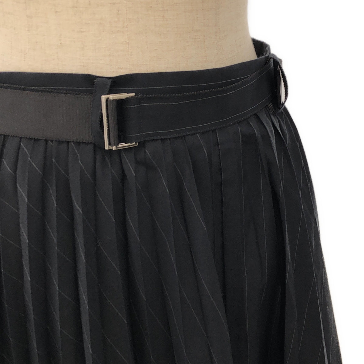 [Good Condition] sacai | 2023SS | Chalk Stripe Skirt Pleated Long Skirt | 1 | Navy | Women's