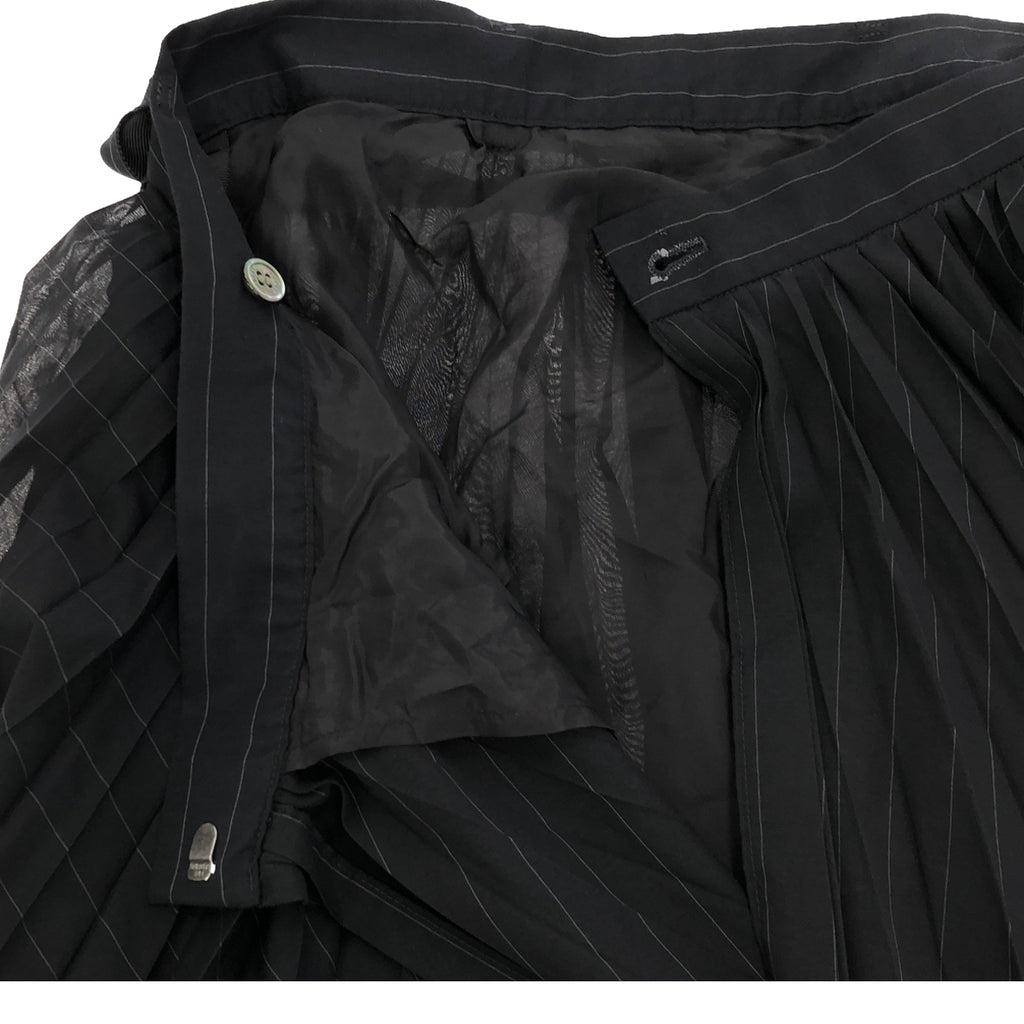 【美品】  sacai / サカイ | 2023SS | Chalk Stripe Skirt プリーツ ロングスカート | 1 | ネイビー | レディース