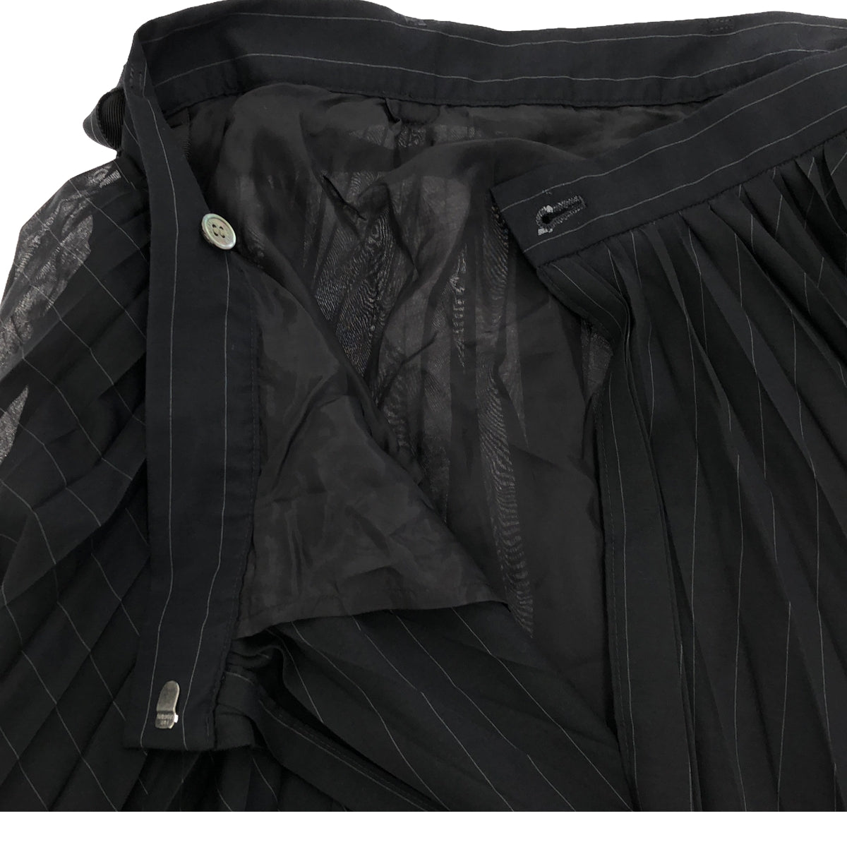 【美品】  sacai / サカイ | 2023SS | Chalk Stripe Skirt プリーツ ロングスカート | 1 | ネイビー | レディース