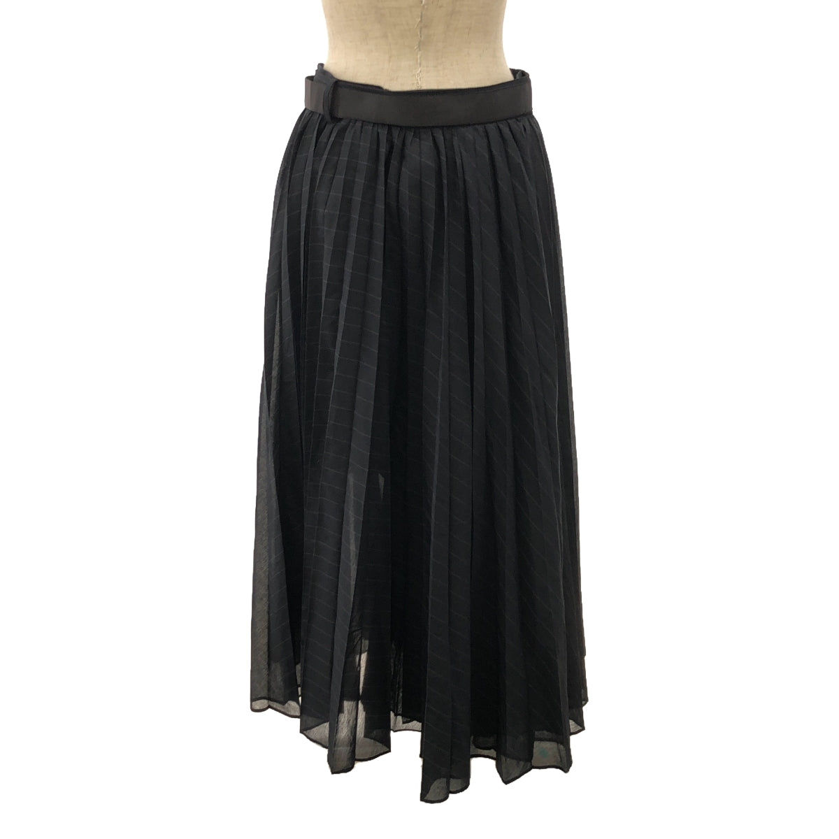 【美品】  sacai / サカイ | 2023SS | Chalk Stripe Skirt プリーツ ロングスカート | 1 | ネイビー | レディース