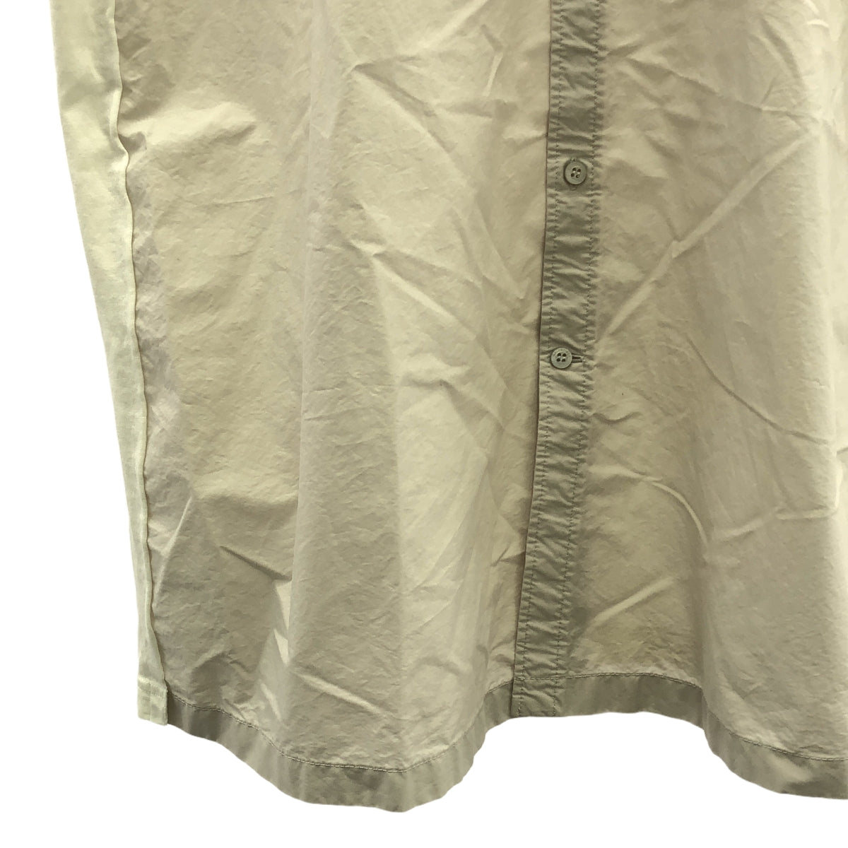 [狀況良好] 巴黎世家 | 2024SS |超大號棉質襯衫裙 |無袖襯衫裙 | 2 |米色 x 白色 |女性的