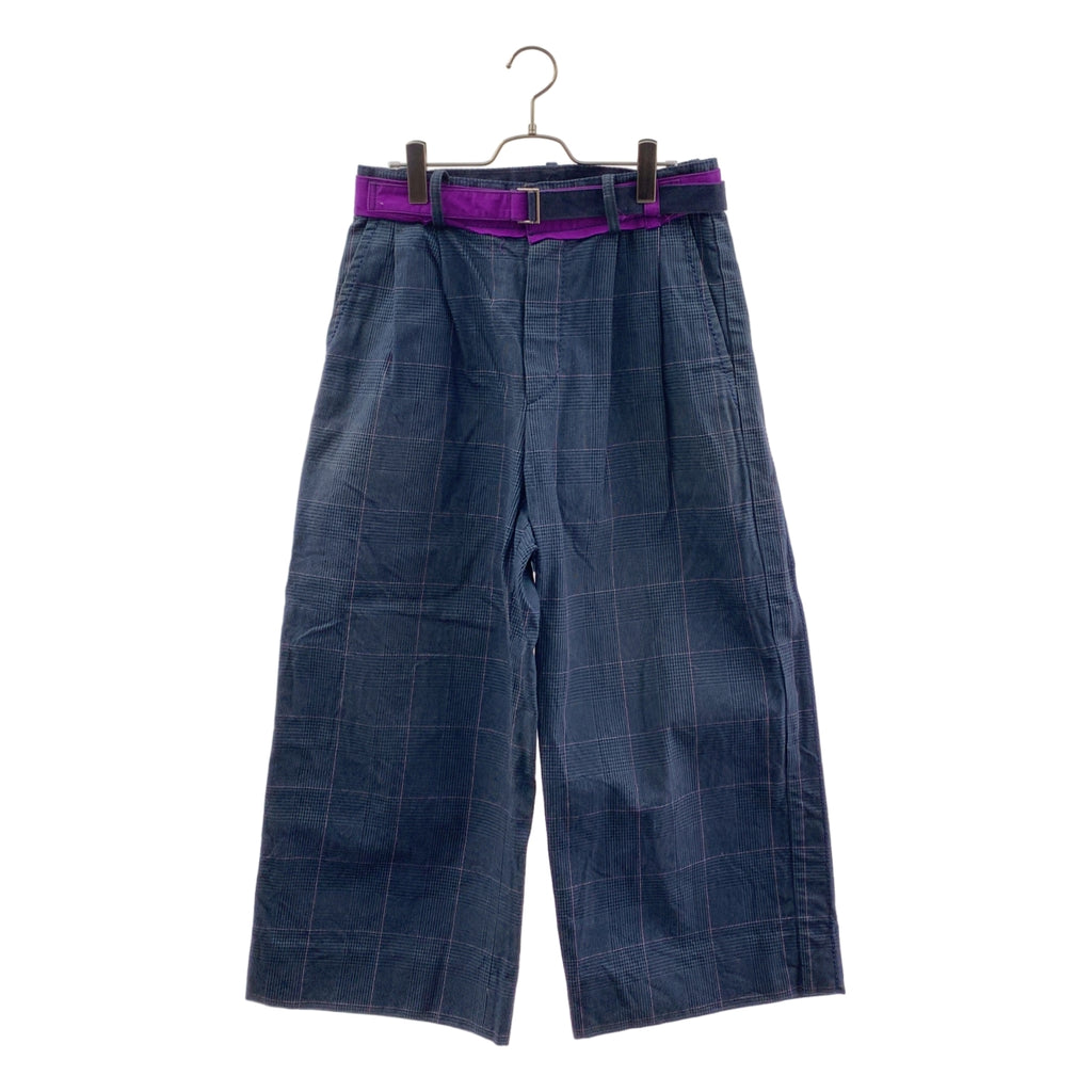 sacai / サカイ | ベルテッド チェック ワイドパンツ | 2 | メンズ