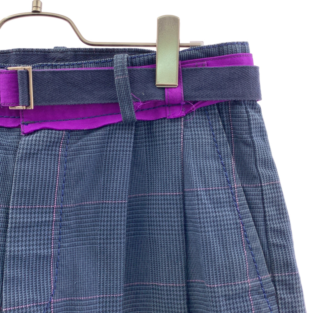 sacai / サカイ | ベルテッド チェック ワイドパンツ | 2 | メンズ