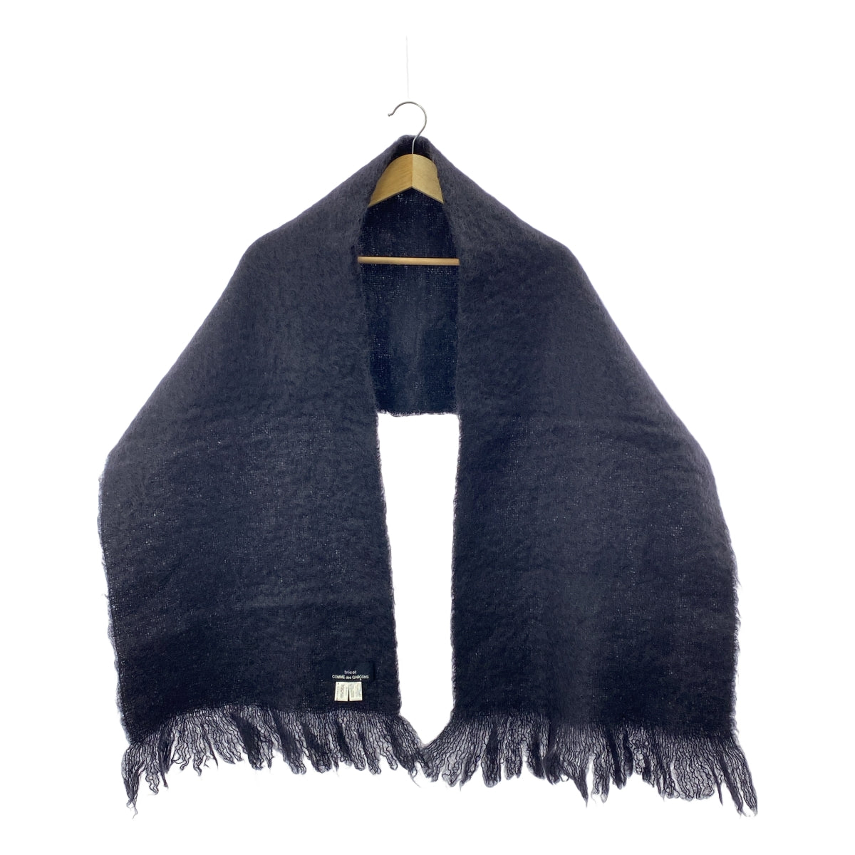 COMME des GARÇONS | 經編布料馬海毛羊毛長圍巾|