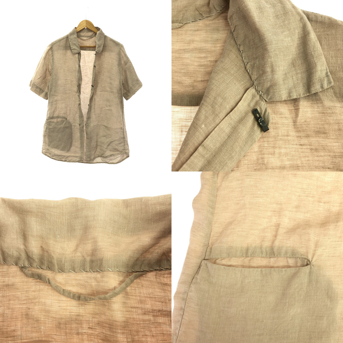 ATELIER SUPPAN | 2022SS | Linen hook-type overshirt | 0 | Men's