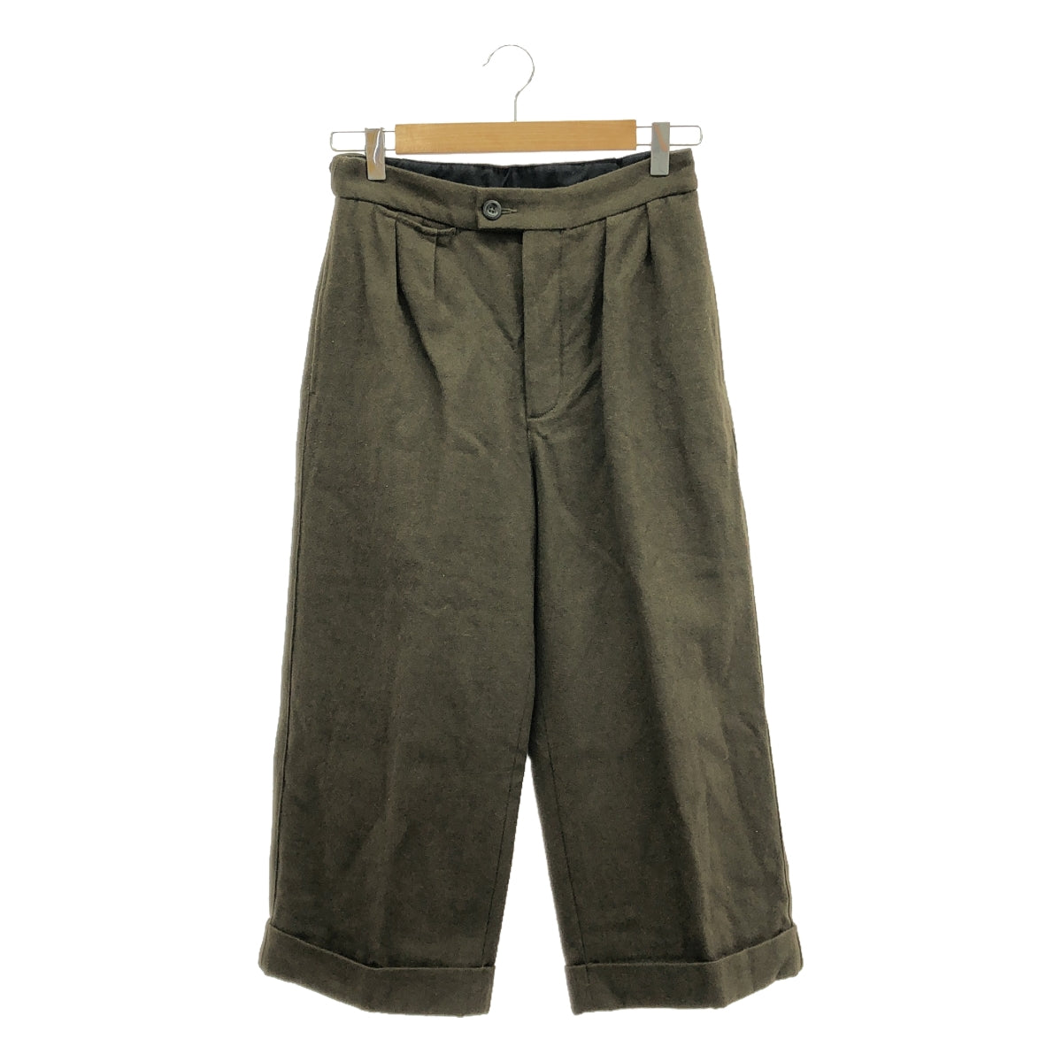 MHL. / エムエイチエルマーガレットハウエル | WOOL COTTON DRILL ウール コットン クロップド ワイドパンツ | 1 | カーキ | レディース