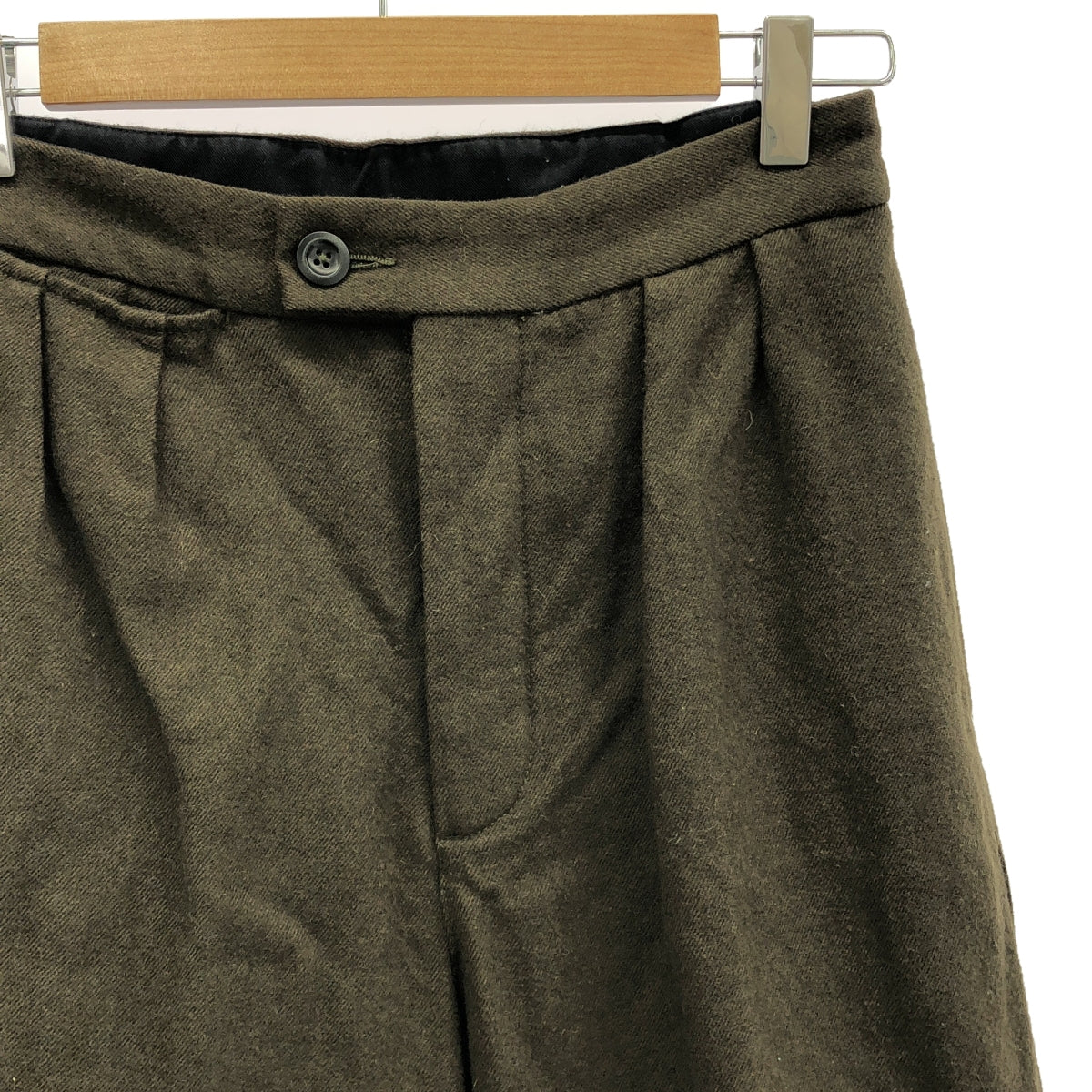 MHL. / エムエイチエルマーガレットハウエル | WOOL COTTON DRILL ウール コットン クロップド ワイドパンツ | 1 | カーキ | レディース