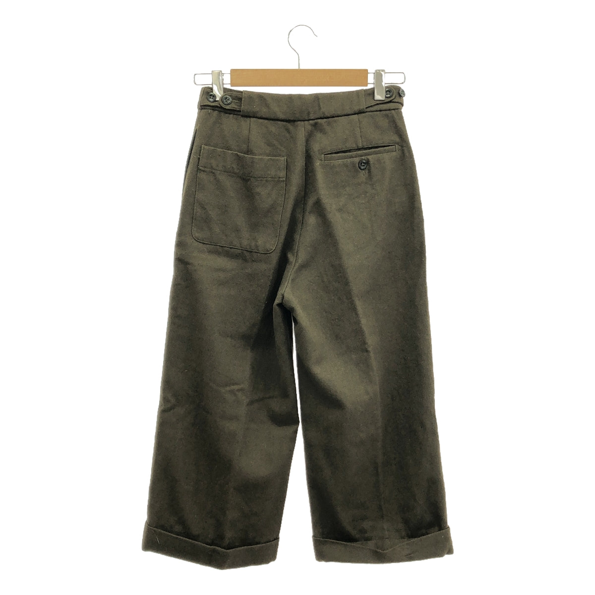 MHL. / エムエイチエルマーガレットハウエル | WOOL COTTON DRILL ウール コットン クロップド ワイドパンツ | 1 | カーキ | レディース