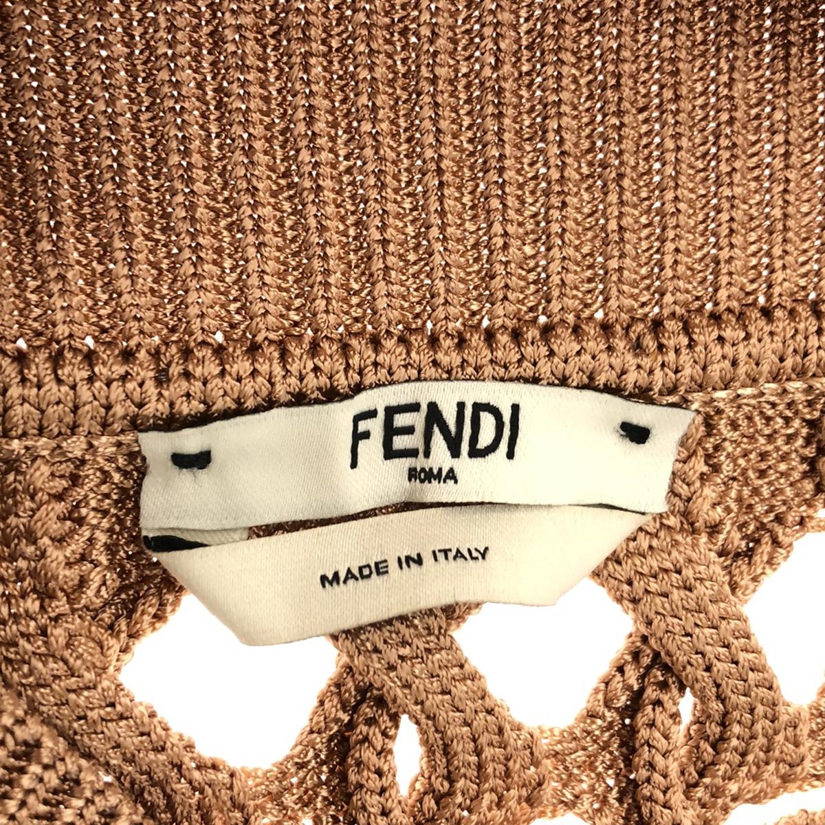 [Good Condition] FENDI | Two-layered knit skirt | Size 38 | Light brown/orange/brown | Women's