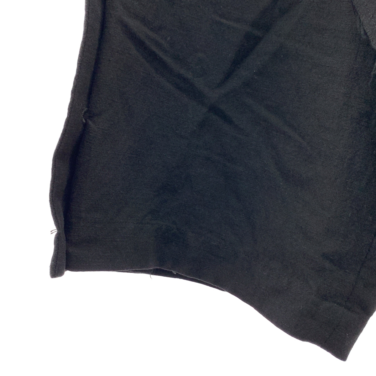 [狀況極佳] YOHJI YAMAMOTO POUR HOMME | 2024SS | Z-Deco 寬褲 | 亞麻與人造絲不對稱抽繩寬褲 | 尺寸 2 | 黑色 | 男款